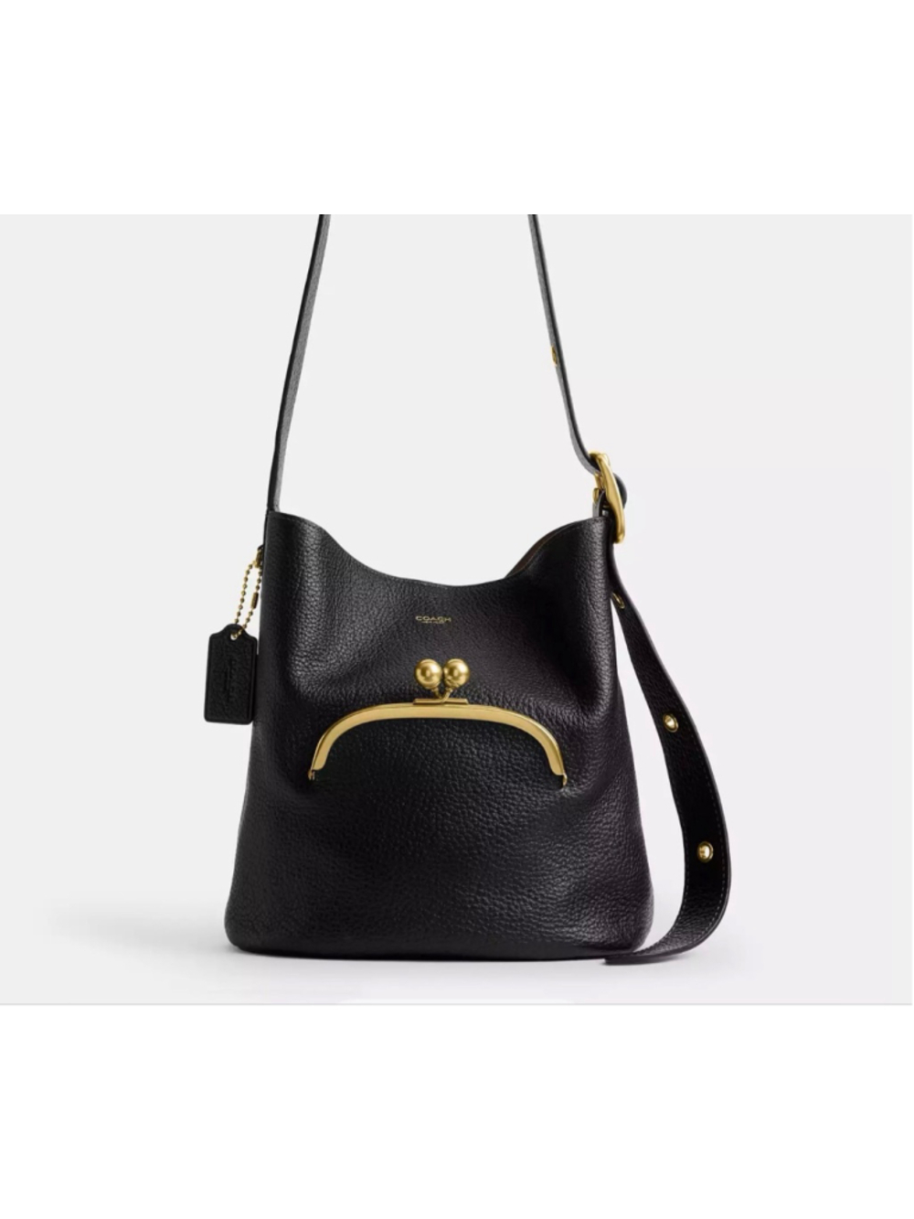 Bleecker Bucket Bag With Kisslock Black/Brass UU